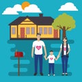 Family outing vector illustration. Vector illustration decorative design