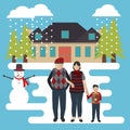 Family outing vector illustration. Vector illustration decorative design