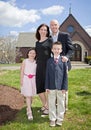 Family outside church