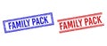 Rubber Textured FAMILY PACK Stamps with Double Lines