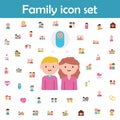 Family, parents, baby cartoon icon. Family icons universal set for web and mobile Royalty Free Stock Photo