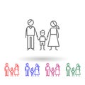 Family, parents, baby multi color icon. Simple thin line, outline vector of family life icons for ui and ux, website or mobile