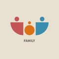 Family, parents minimal geometric logo