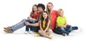 Family of parents and three children Royalty Free Stock Photo