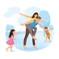 Family Park Amusement Cartoon Vector Concept