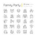 Family party linear icons set