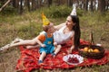 Family party picnic selfie fruits concept.