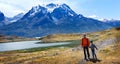 Family in patagonia Royalty Free Stock Photo