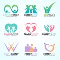 Family and people concept logo vector set design Royalty Free Stock Photo