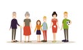 Family people concept vector illustration in flat style Royalty Free Stock Photo