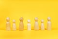 Family people figures on yellow background. Concept of family, values, unity, togetherness Royalty Free Stock Photo