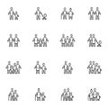 Family people line icons set Royalty Free Stock Photo