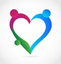 Family people loving heart vector icon