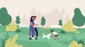 Family people in summer city park vector illustration, cartoon flat mother, father and son characters walking and Royalty Free Stock Photo