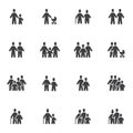 Family people vector icons set Royalty Free Stock Photo