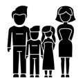 Family - 4 persons - father, mother, son, daughter icon, vector illustration