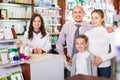 Family in the pharmacy Royalty Free Stock Photo