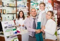 Family in the pharmacy Royalty Free Stock Photo