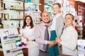 Family in the pharmacy Royalty Free Stock Photo