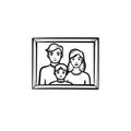 Family photo frame hand drawn sketch icon. Royalty Free Stock Photo