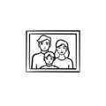 Family photo frame hand drawn sketch icon. Royalty Free Stock Photo