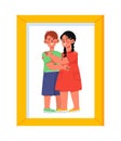 Family photo in frame vector concept Royalty Free Stock Photo