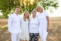 Family photo of mature mother, grandmother and eldest son and daughter Royalty Free Stock Photo