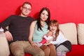 Family photo of mother, baby, daughter and father Royalty Free Stock Photo