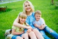 Family picnic with a dog Royalty Free Stock Photo