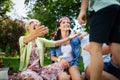 Family picnic outdoors togetherness relaxation happiness concept Royalty Free Stock Photo