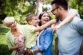 Family picnic outdoors togetherness relaxation happiness concept Royalty Free Stock Photo