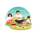 Family picnic vector Royalty Free Stock Photo