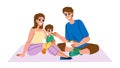 family picnic vector Royalty Free Stock Photo