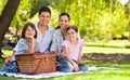 Family picnicking in the park