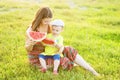 Family picnicking in the park