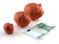 Family of pig money boxes Royalty Free Stock Photo