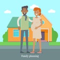 Family Planning Banner. Man and Woman Expect Baby Royalty Free Stock Photo