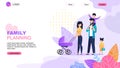 Family Planning Cartoon Landing Page Template