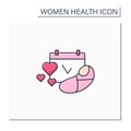 Family planning color icon