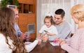 Family play in bridge Royalty Free Stock Photo