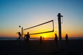 Family playing beach volleyball Royalty Free Stock Photo