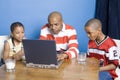 Family playing computer games Royalty Free Stock Photo