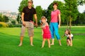 Family playing with frisbee Royalty Free Stock Photo