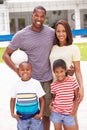 Family Playing Game Of Volleyball In Garden Royalty Free Stock Photo