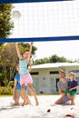 Family Playing Game Of Volleyball In Garden Royalty Free Stock Photo