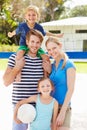 Family Playing Game Of Volleyball In Garden Royalty Free Stock Photo