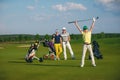 Family playing golf Royalty Free Stock Photo