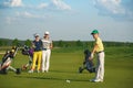 Family playing golf Royalty Free Stock Photo