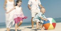 Family Playing Happiness Bonding Recreation Beach Concept Royalty Free Stock Photo