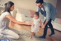 Happy family with their little baby at home. Royalty Free Stock Photo